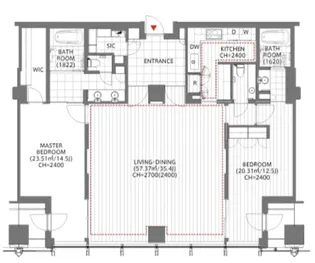 平河町森タワーレジデンス 3/3【22階】の間取り