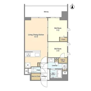 プライマル三ノ輪【5階】の間取り