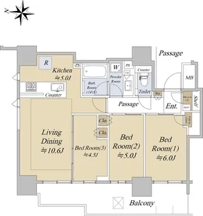 シティタワーズ板橋大山ノースタワー【12階】の間取り