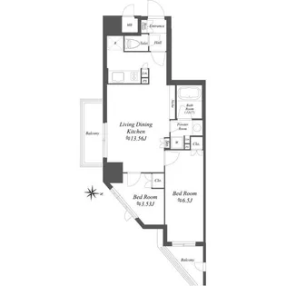 AIFLAT文京本駒込【5階】の間取り