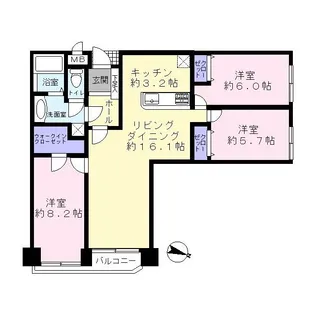 宝生ハイツ【3階】の間取り