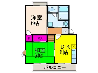 シャトルガ-デン殿町A【2階】の間取り