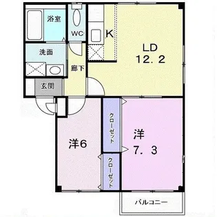ファミーユ津久野【2階】の間取り
