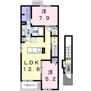 ソレイユ岡山【2階】の間取り