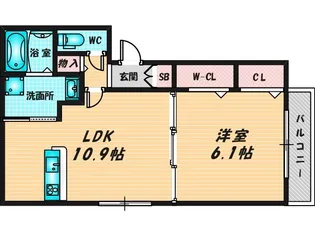 シャンテ【3階】の間取り