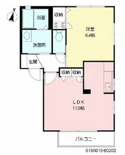 ディアスK B棟【2階】の間取り