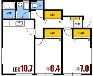 プレステージさくら野【1階】の間取り