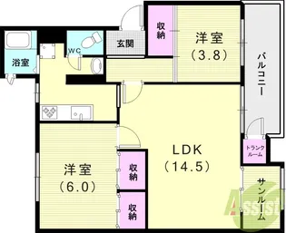 北須磨団地【3階】の間取り