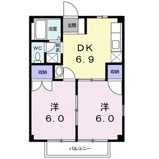 ビューハイツ東長根A【2階】の間取り