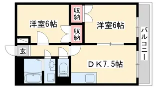 コスモハイツ【1階】の間取り