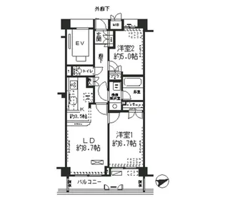 Park Residence戸越公園【2階】の間取り