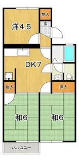 プラムハイツC(下堀)【2階】の間取り