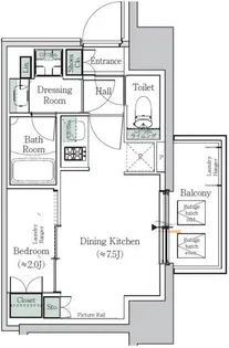 ONE ROOF RESIDENCE NISHINIPPORI【10階】の間取り
