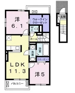 ベルアンジュ別府II【2階】の間取り
