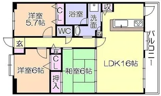 エバーライフネアシティ久留米弐番館【1階】の間取り