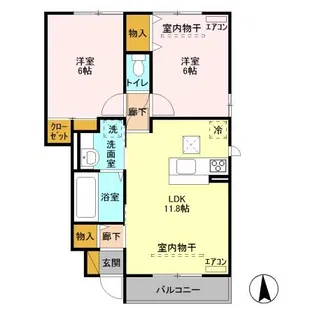 ロイヤルプレイスB101【1階】の間取り
