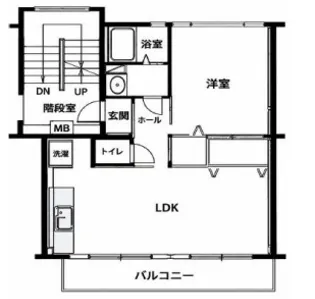 ハイツ湖国産業【1階】の間取り