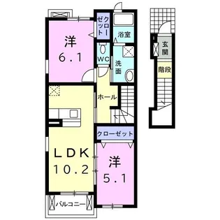 プレ ドゥ フルーヴ【2階】の間取り