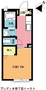 プレディオ壱丁目イースト【1階】の間取り