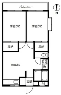 マルカワマンション【2階】の間取り