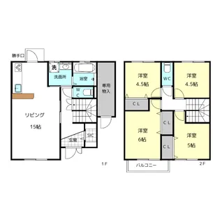 愛知県愛西市須依町須賀割【一戸建】の間取り