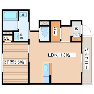 1LDKの間取り画像