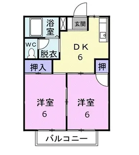 田胡ハイツ B【2階】の間取り