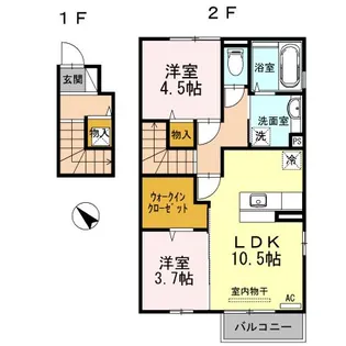 ヴィラ桜木C棟【2階】の間取り