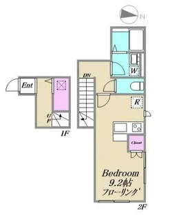 東京都足立区関原1【アパート】の間取り