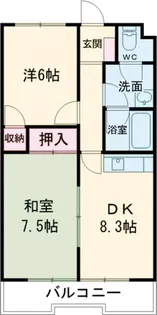 2LDKの間取り画像