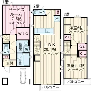 東京都杉並区阿佐谷北3【一戸建】の間取り