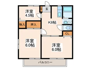 ロワールハイツ【2階】の間取り