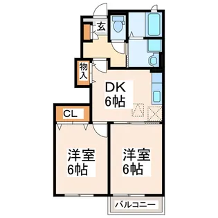 2DKの間取り画像