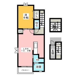 クレメントアベニュー【3階】の間取り