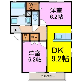 2DKの間取り画像