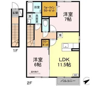 福岡県福岡市南区若久5【アパート】の間取り