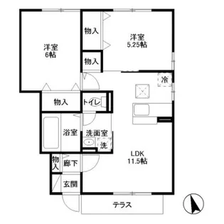 神奈川県厚木市長谷【アパート】の間取り