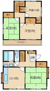埼玉県比企郡鳩山町大字今宿【一戸建】の間取り