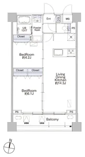 プロシード池上【8階】の間取り