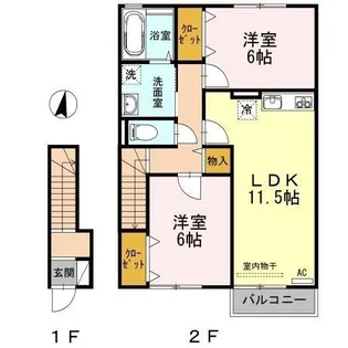 ロイヤルパークス林町 A【2階】の間取り