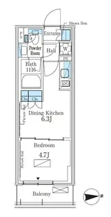 パークアクシス新宿百人町【2階】の間取り