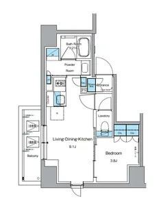 ルフォンプログレ上野御徒町【11階】の間取り