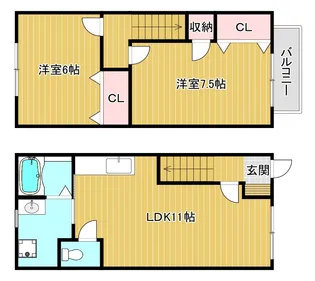 滋賀県東近江市小脇町【一戸建】の間取り