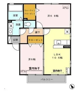 リビングタウン上野台D【2階】の間取り