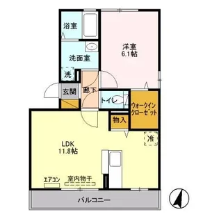 グランビューコート B【3階】の間取り