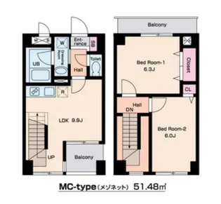 東京都中野区本町3【マンション】の間取り