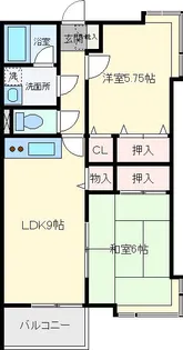グランデュールB【1階】の間取り