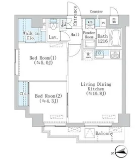 ラ・ヴィータ35【2階】の間取り