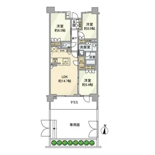 東京都世田谷区駒沢3【マンション】の間取り