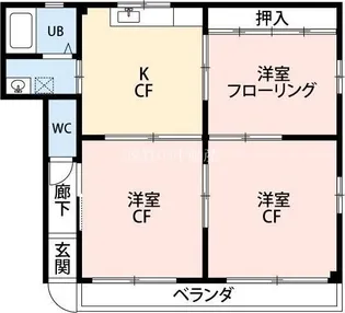 マヌハイツ【3階】の間取り